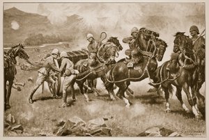 La Batalla de Colenso - El último intento desesperado de salvar los cañones de las baterías 14 y 66, 1900 de Sidney Paget